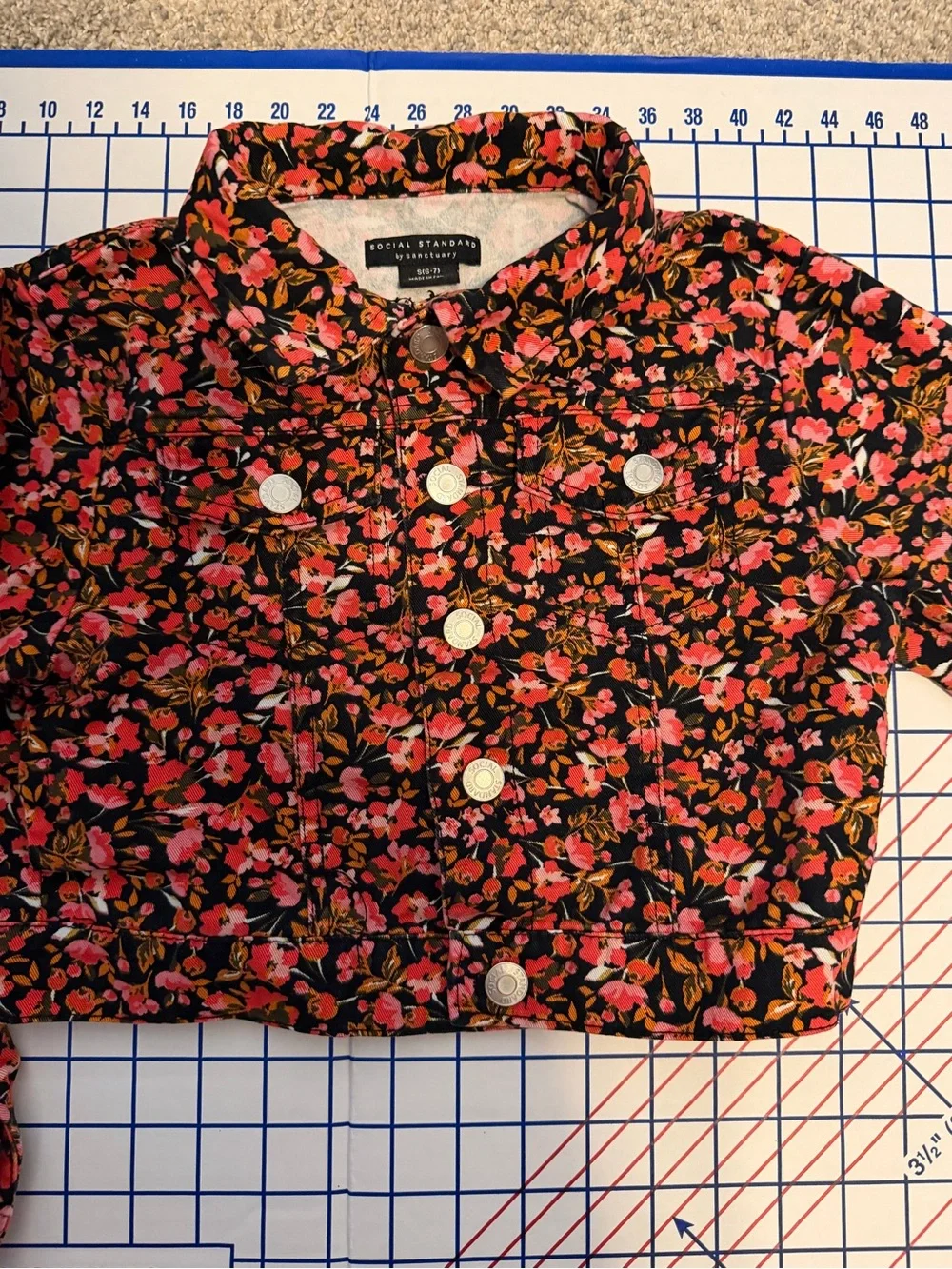 Social Standard by Sanctuary Pink Floral Cropped Jacket for Kids